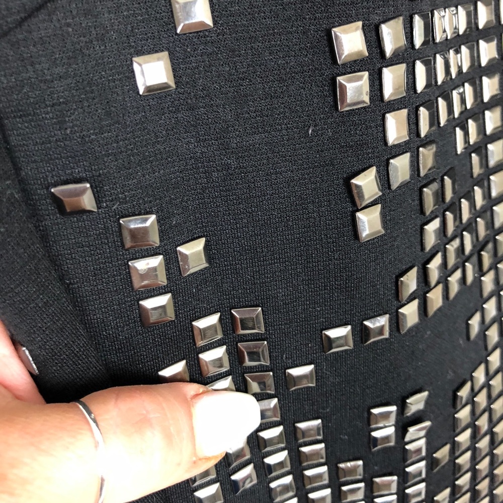 River Island Mini Skirt Studded Rocker Stretch - Picture 7 of 8
